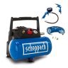 Scheppach HC06 Air Compressor, 1200W, 6L, 8 Bar, 200L/min, Accessory Kit
